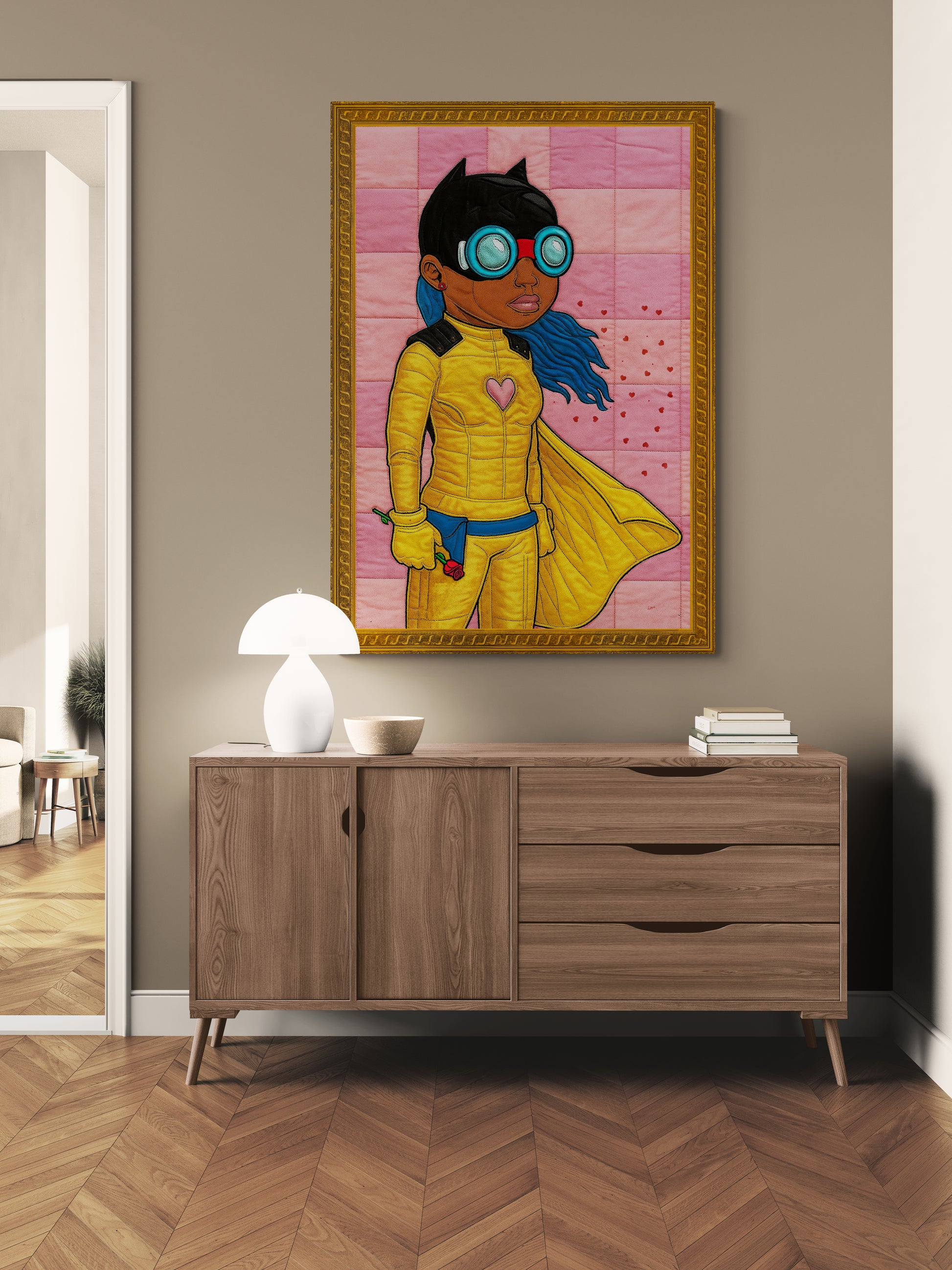 Love & Justice A Superhero's Quilt Comic-Inspired Matte Paper Poster