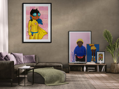 Love & Justice A Superhero's Quilt Comic-Inspired Matte Paper Poster