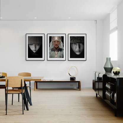 Silent Confrontation Low-Key Matte Paper Poster - Chiaroscuro Style