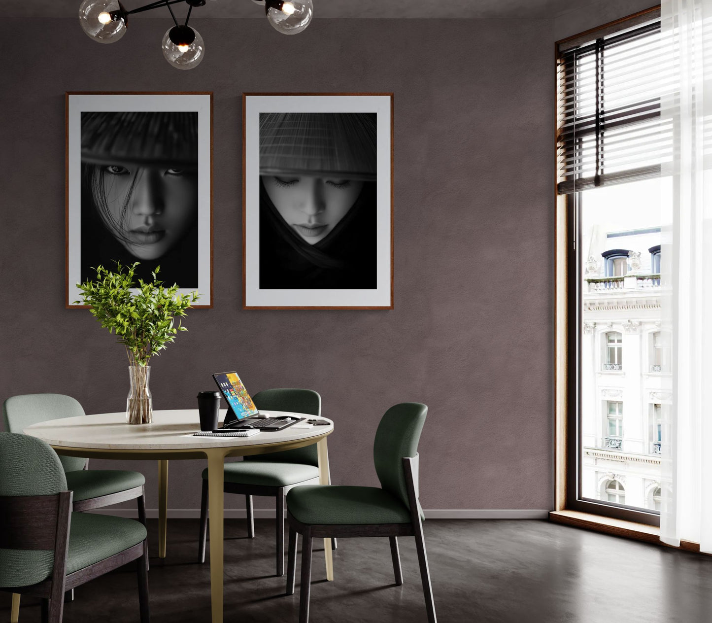 Silent Confrontation Low-Key Matte Paper Poster - Chiaroscuro Style