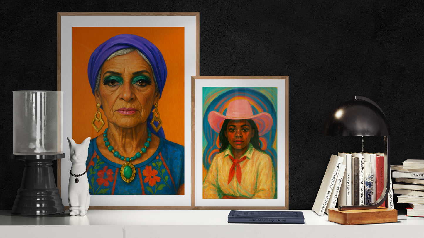 Madame of Fate Bohemian-Style Folk-Art Matte Paper Poster