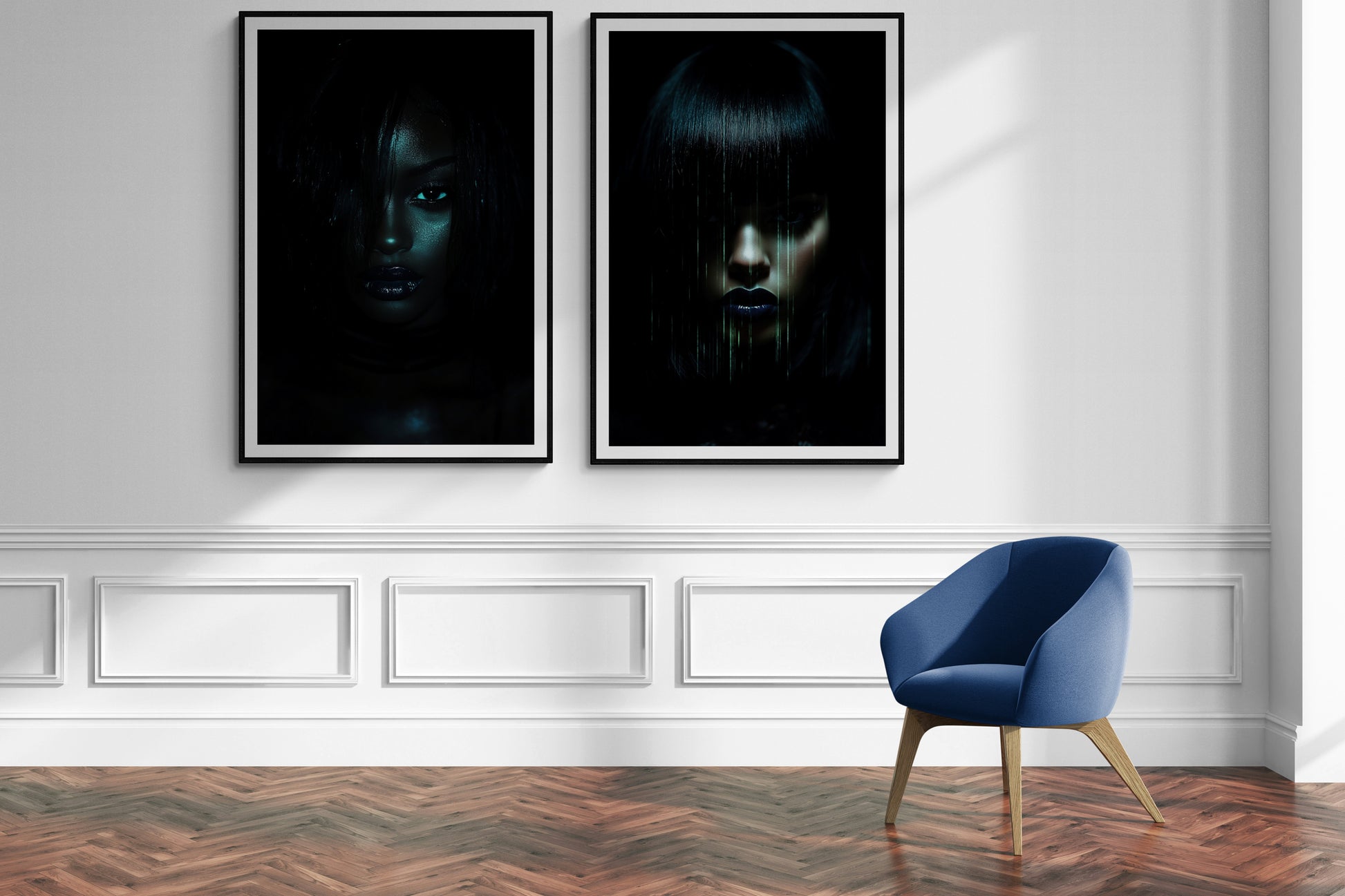 Neon-Noir Silence Matrix Poster on Matte Paper, Cyberpunk Aesthetic