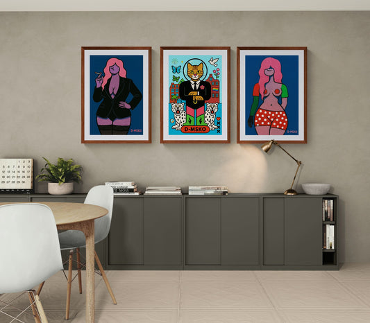 Midnight Femme Bold-Color Matte Paper Poster - Pop Art