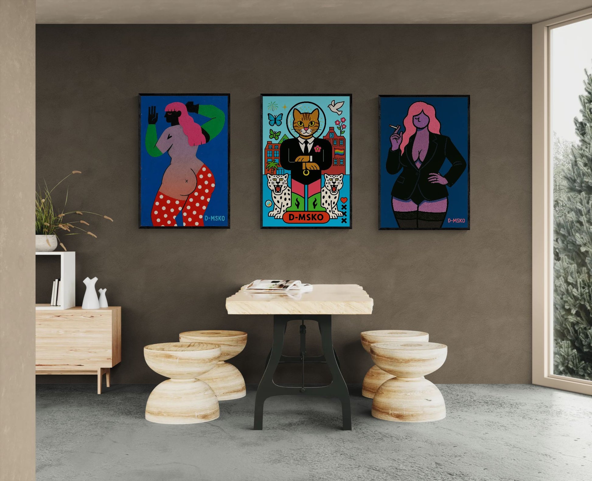 Midnight Femme Bold-Color Matte Paper Poster - Pop Art