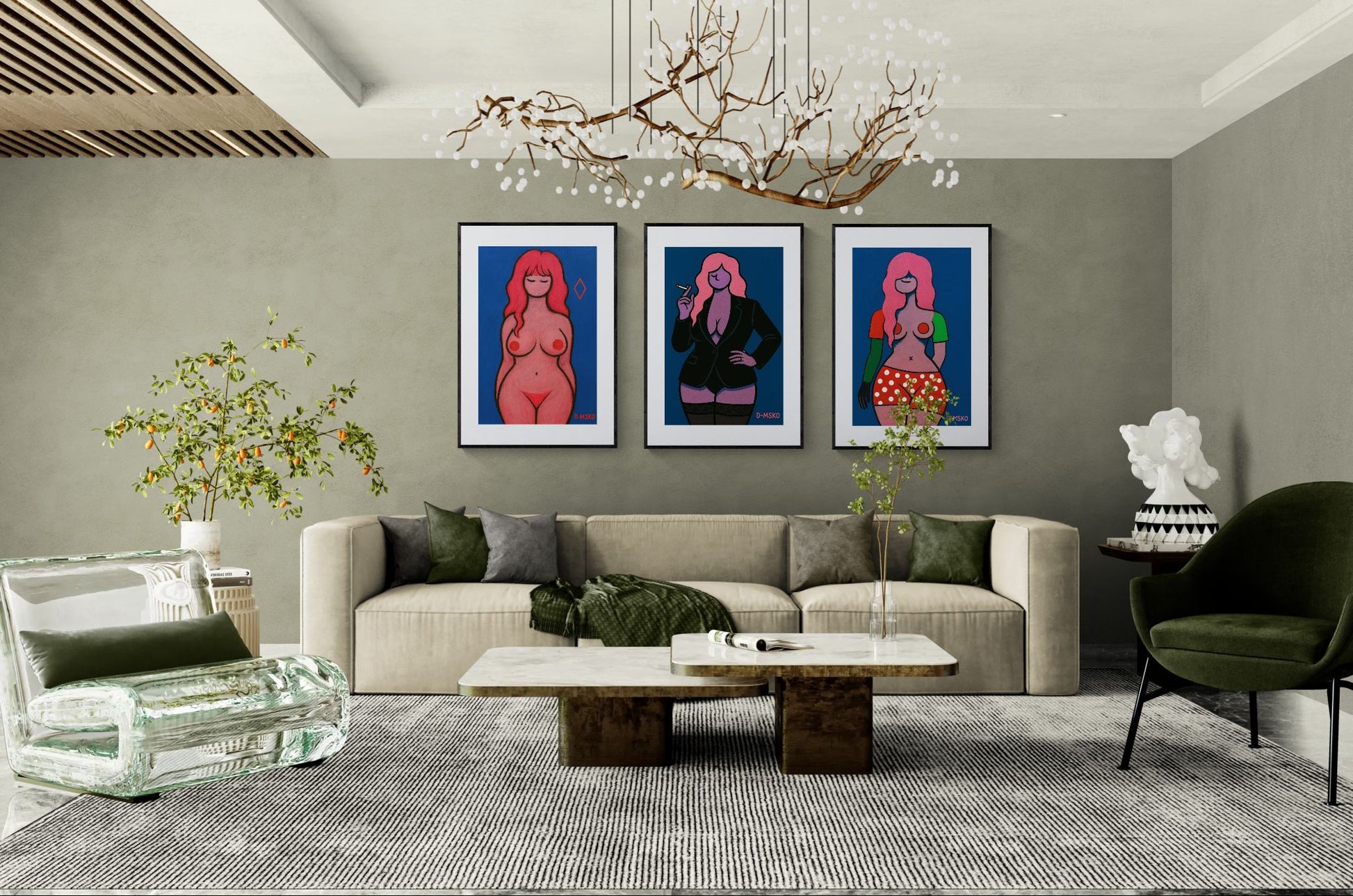 Midnight Femme Bold-Color Matte Paper Poster - Pop Art