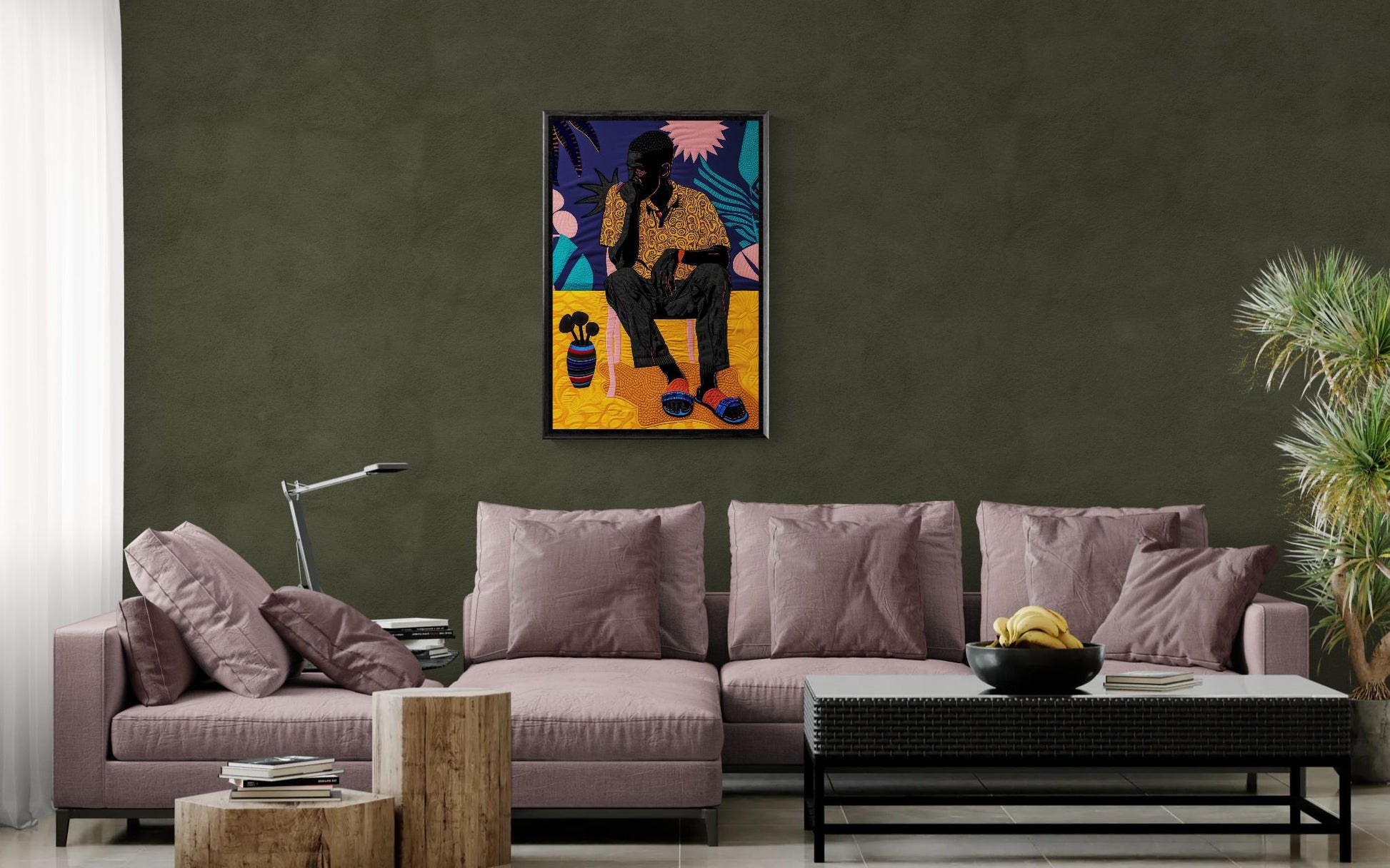 Nocturnal Reverie Textile-Inspired Matte Paper Poster - Pop Art