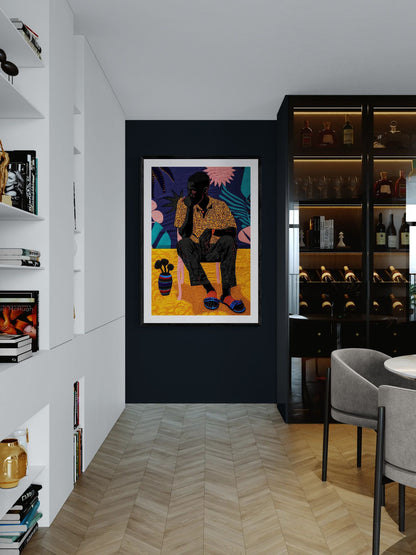 Nocturnal Reverie Textile-Inspired Matte Paper Poster - Pop Art