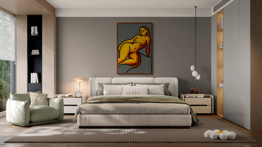 Minimalist Nude Expression Line-Art Matte Paper Poster - Matisse-Like