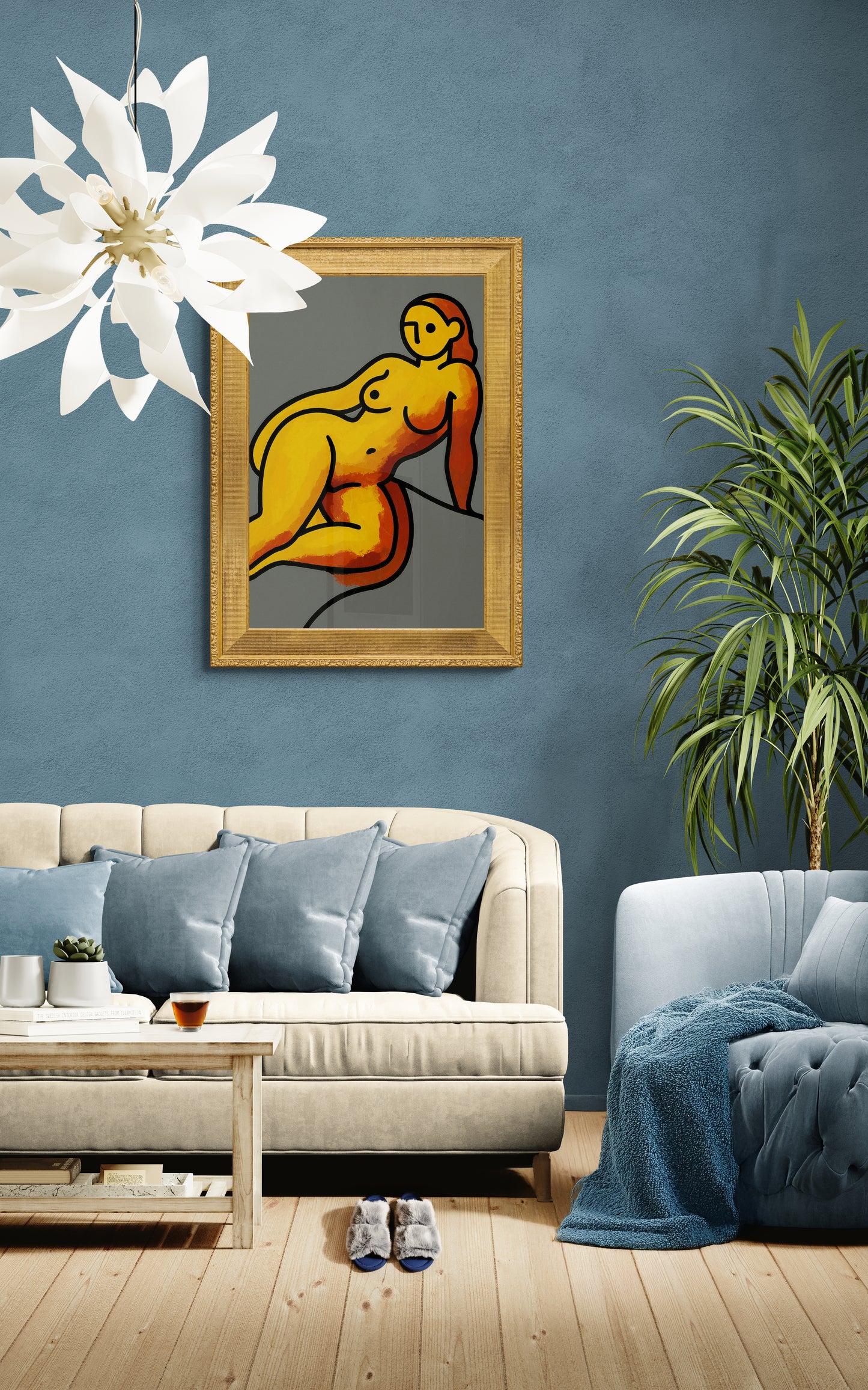 Minimalist Nude Expression Line-Art Matte Paper Poster - Matisse-Like