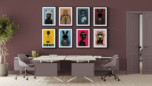 Monogram Shadow Luxury-Parody Matte Poster in Pop Art