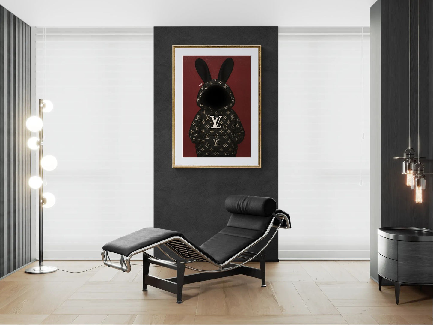 Monogram Shadow Luxury-Parody Matte Poster in Pop Art