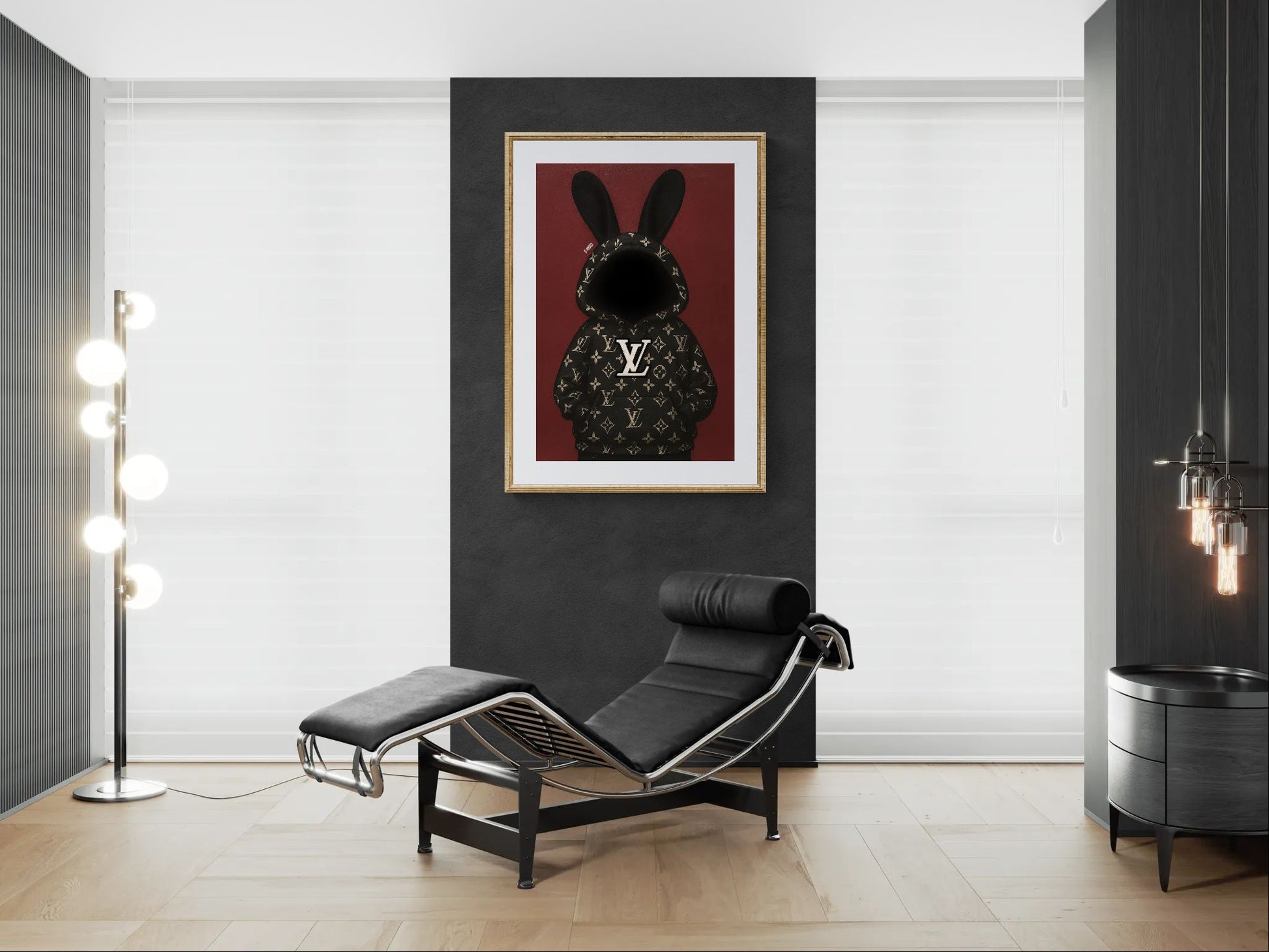 Monogram Shadow Luxury-Parody Matte Poster in Pop Art