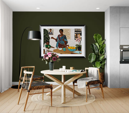 Mother’s Table Quilt-Inspired Matte Paper Poster - Bisa Butler Style