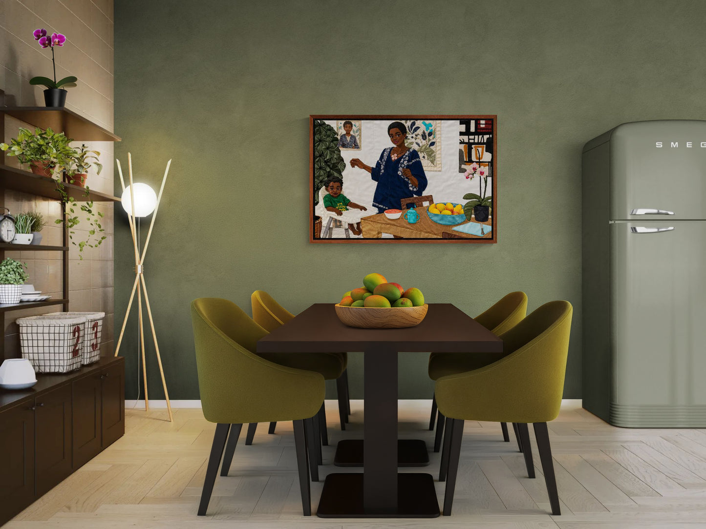 Mother’s Table Framed Canvas Quilt-Inspired - Bisa Butler Style