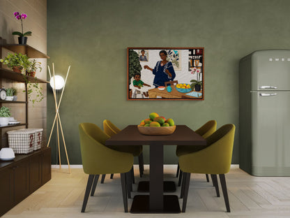 Mother’s Table Framed Canvas Quilt-Inspired - Bisa Butler Style