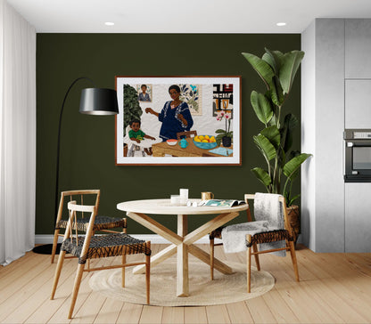 Mother’s Table quiltinspiriertes mattes Papierposter im Stil von Bisa Butler