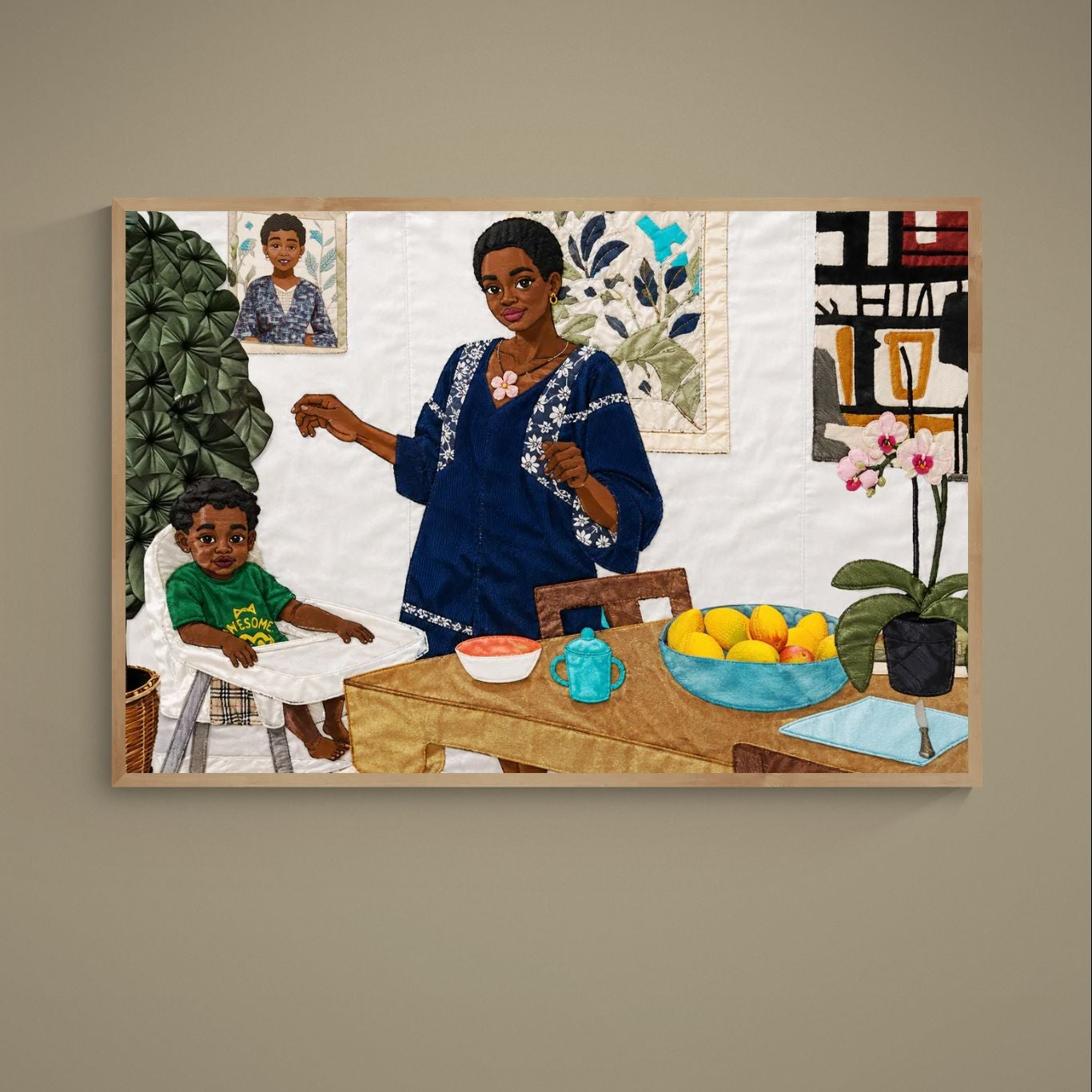 Mother’s Table quiltinspiriertes mattes Papierposter im Stil von Bisa Butler
