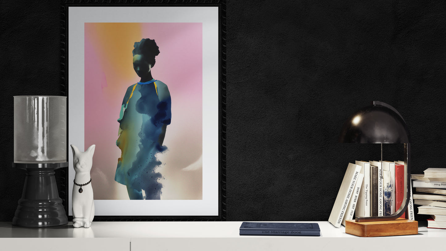 Mystic Flow Watercolor-Style Matte Paper Poster - Modern Minimalist