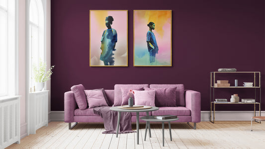 Luminous Calm Afro-Inspired Watercolor-Wash Matte Paper Poster
