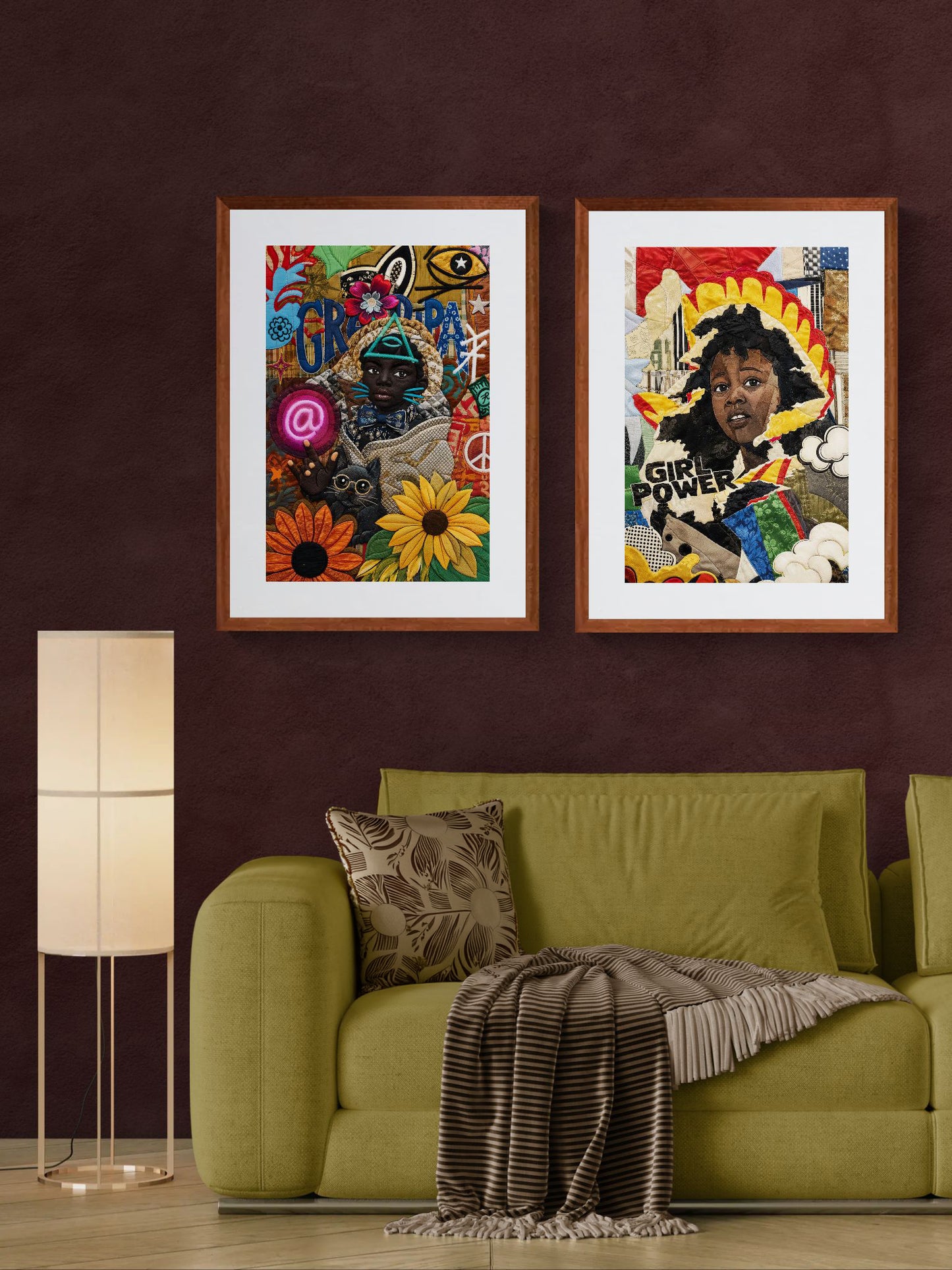 Neon Oracle Black Child Quilt-Inspired Matte Paper Poster - Bisa Butle