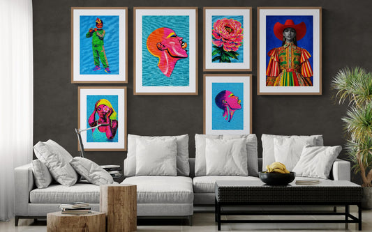 Joyful Colour-Block Matte Paper Poster for Pop Art in Full Colour