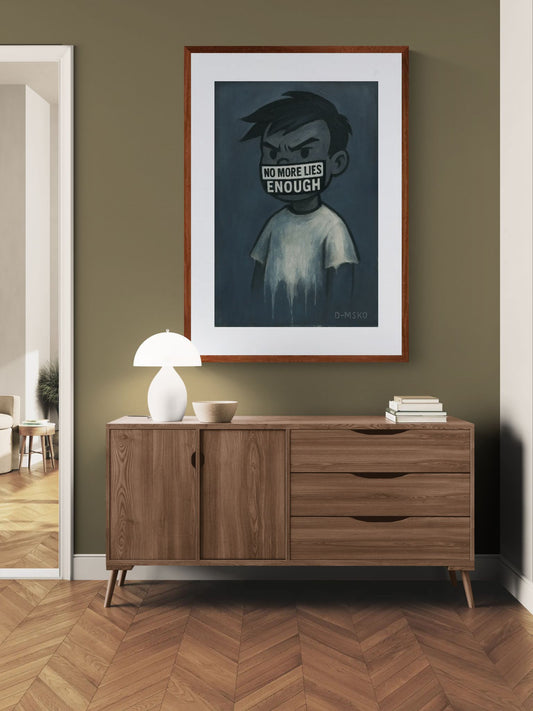 No More Lies Protest-Art Matte Paper Poster - Street Art Style