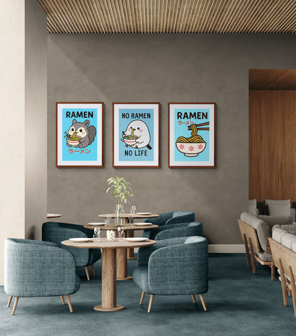 Delightful Ramen Bowl Kawaii Matte Paper Poster - Anime Style