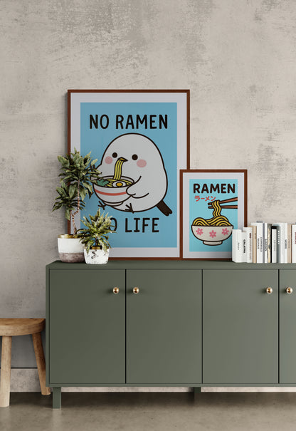 No Ramen No Life Slurp Squad Kawaii Matte Poster