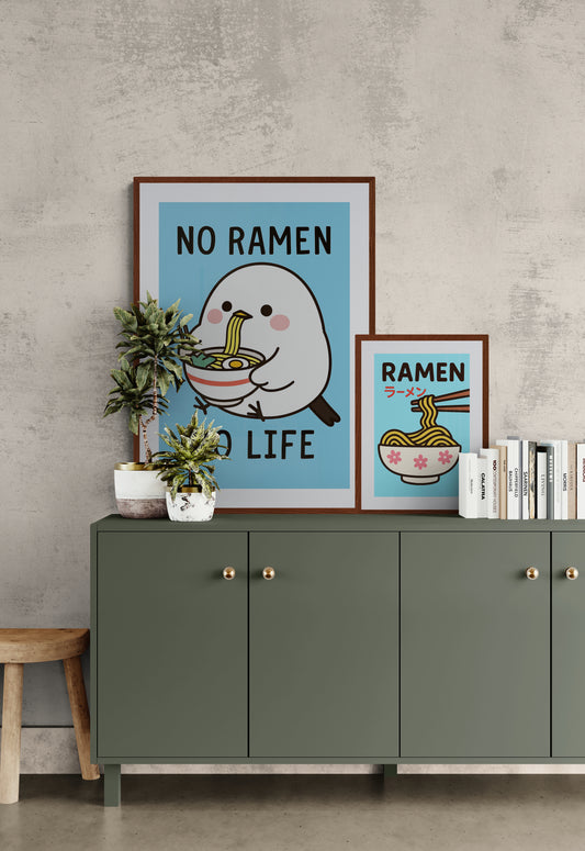 No Ramen No Life Slurp Squad Kawaii Matte Poster