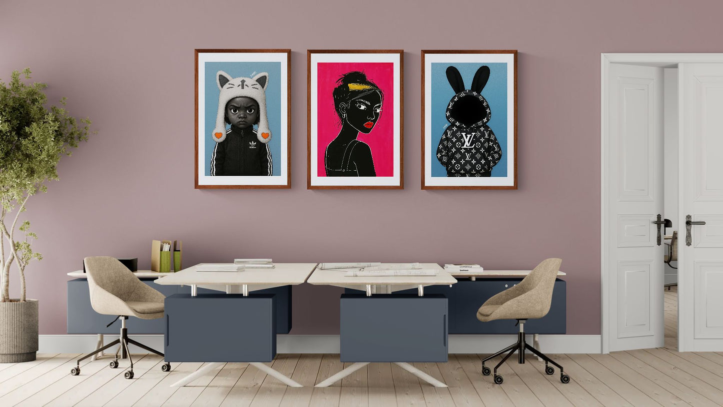 Not Here to Smile Matte Paper Poster - Pop-Art Style