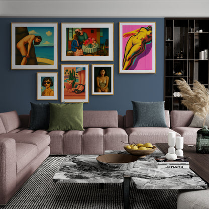 Nude by the Sea Modern-Realist Matte Paper Poster