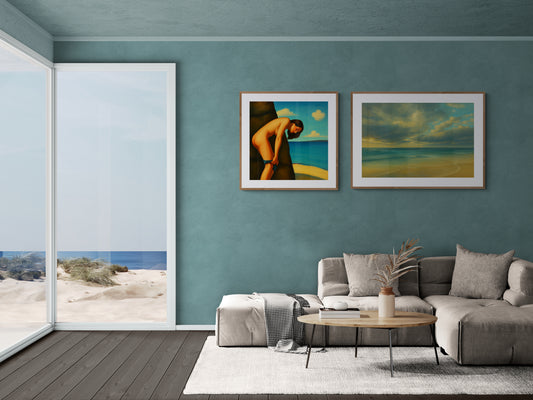 Nude by the Sea Modern-Realist Matte Paper Poster