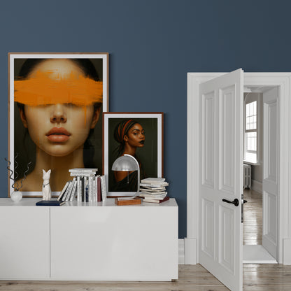 Matte Poster: Surreal Photorealism in Orange Obscurity