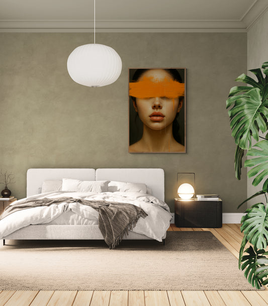 Matte Poster: Surreal Photorealism in Orange Obscurity