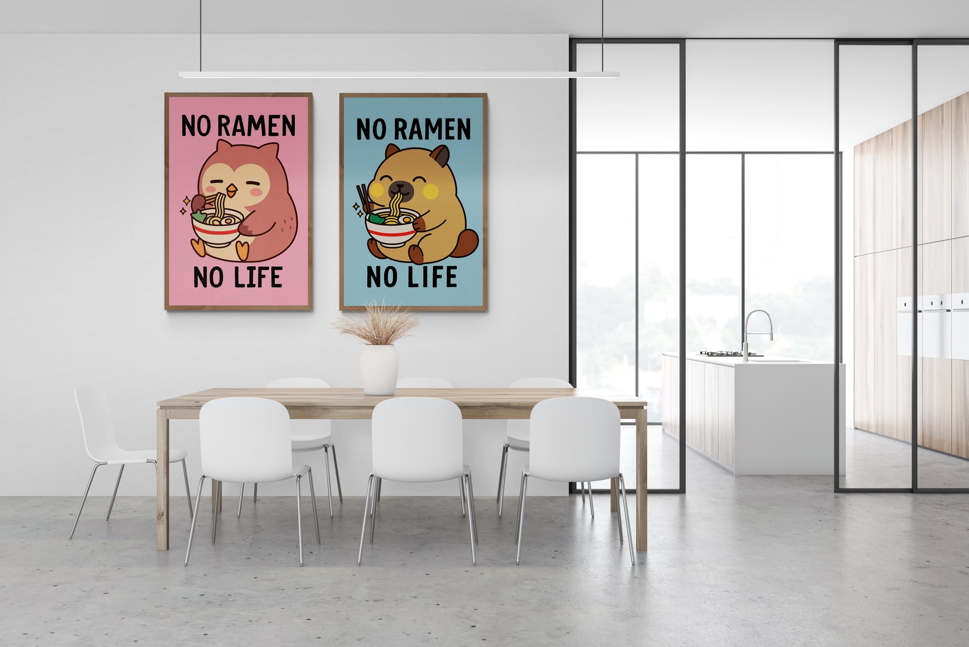Owl Ramen Love Kawaii-Inspired Matte Paper Poster