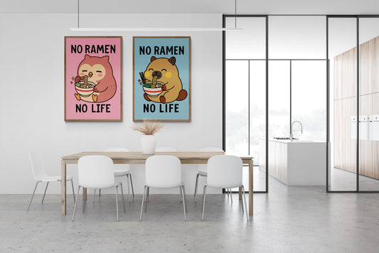 Owl Ramen Love Kawaii-Inspired Matte Paper Poster