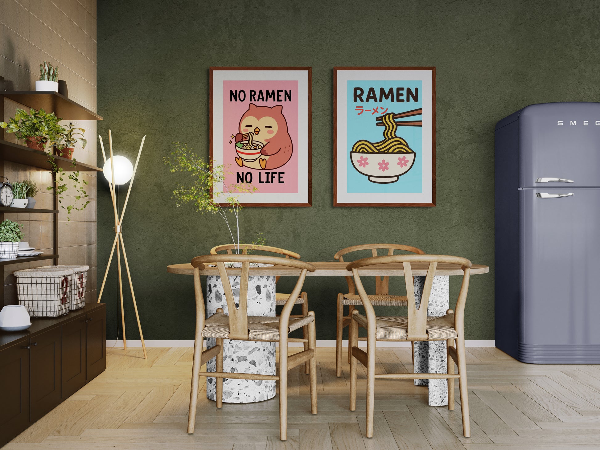 Owl Ramen Love Kawaii-Inspired Matte Paper Poster