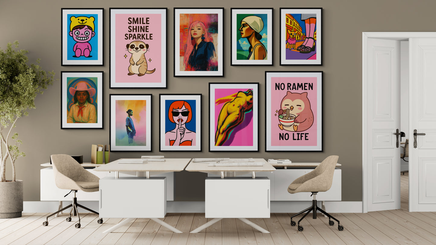 Owl Ramen Love Kawaii-Inspired Matte Paper Poster