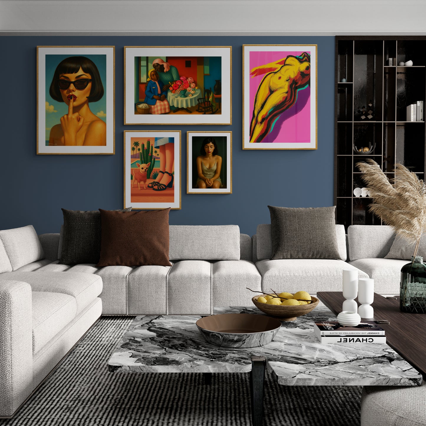 Palm Springs Pup Mid-Century Matte Paper Poster - Retro Travel Style