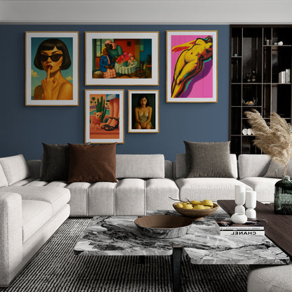Palm Springs Pup Mid-Century Matte Paper Poster - Retro Travel Style