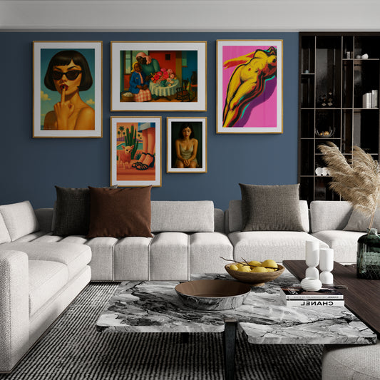 Palm Springs Pup Mid-Century Matte Paper Poster - Retro Travel Style