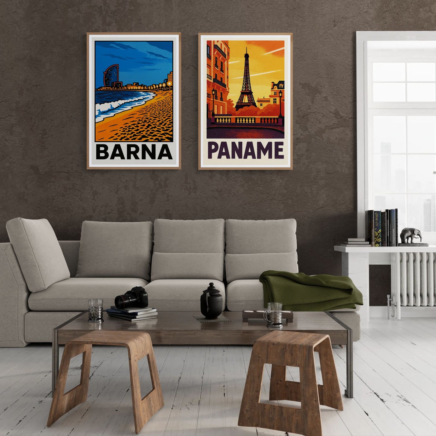 Barcelona Coast Retro-Travel Matte Paper Poster - Pop Art Style