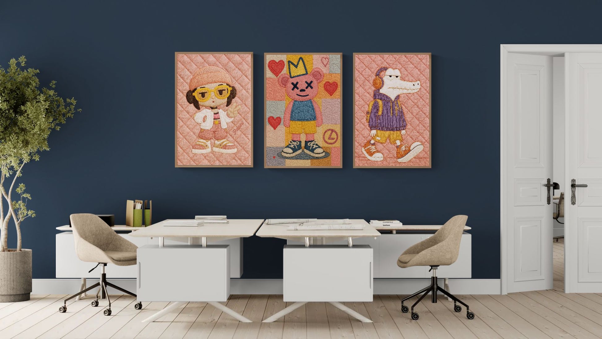 Street Crocodile Quilt-Inspired Matte Paper Poster - Pop Art