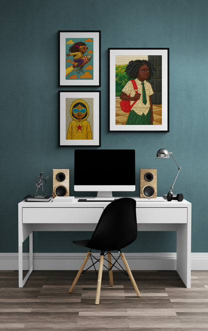 Path to Knowledge Afrocentric Quilt-Inspired Matte Paper Poster