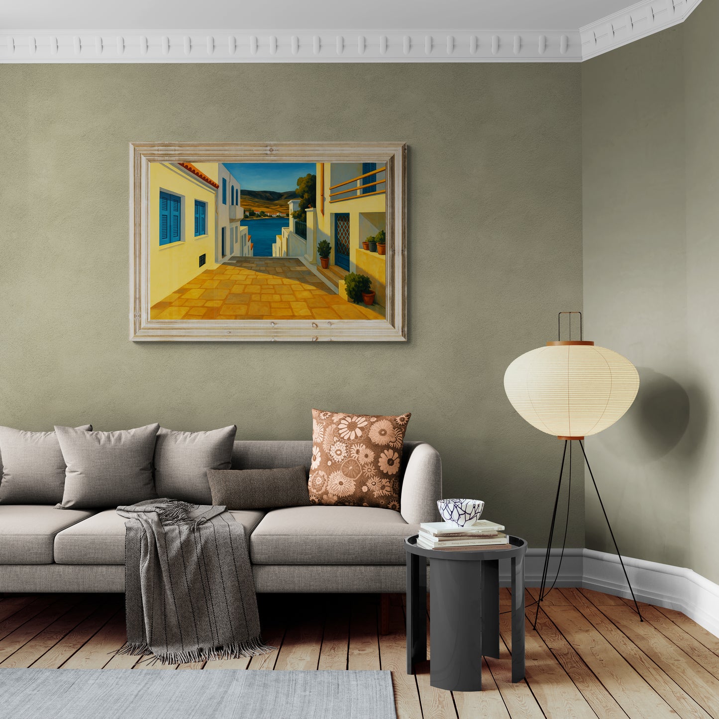 Path to the Sea Cycladic-Inspired Matte Paper Poster
