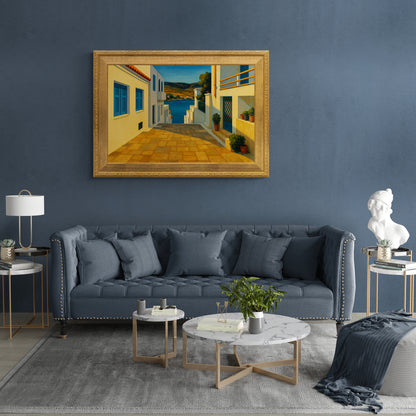 Path to the Sea Cycladic-Inspired Matte Paper Poster