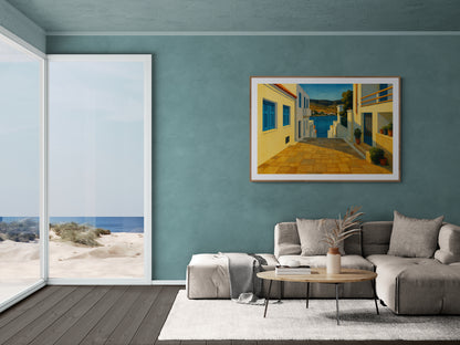 Path to the Sea Cycladic-Inspired Matte Paper Poster