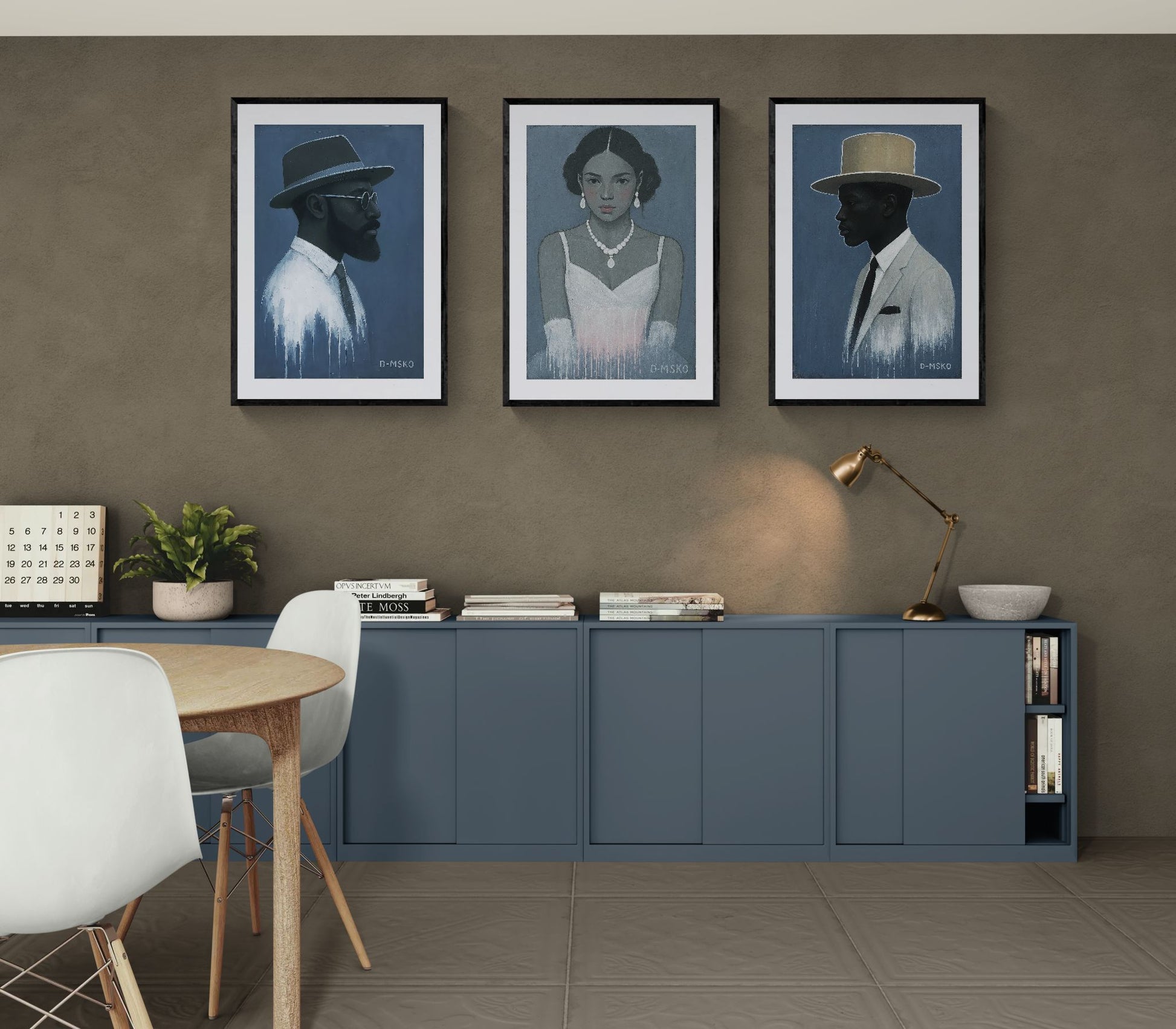 Pearl Silence Muted-Palette Matte Paper Poster