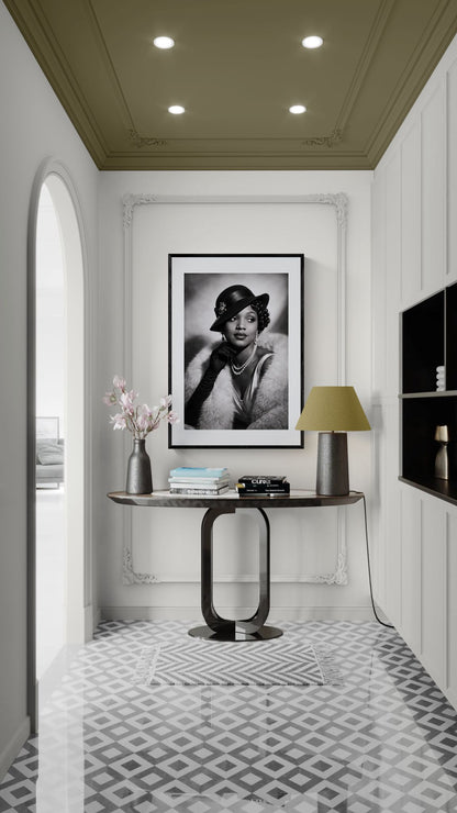 Pearled Silence Film Noir Poster on Matte Paper with Art Deco Style