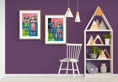 Perfectly Imperfect Pair Retro-Futurist Matte Paper Poster - Pop Art